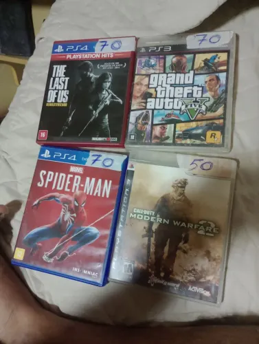 PS4 PS3  Xbox one jogos  valor na na foto reais cada jogo 