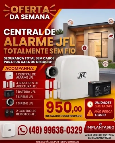 Kit Central de Alarme JFL 100% Sem Fio