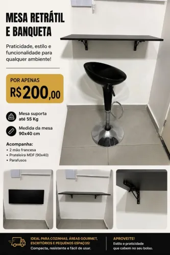 Mesa e banqueta 