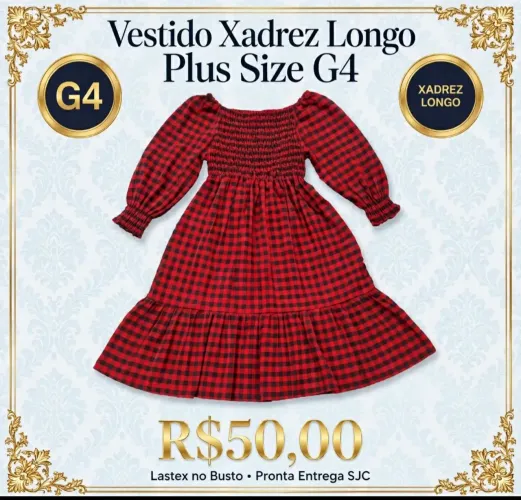 Vestido plus size xadrez 54