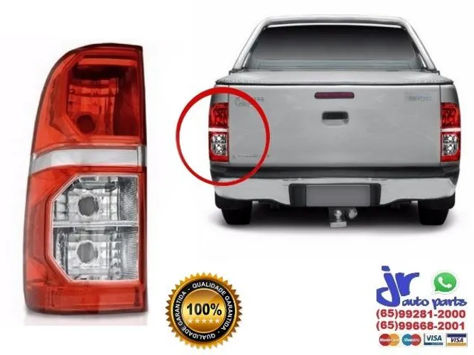 Lanterna Traseira Hilux Srv Sr 05 a 15 Bicolor Cristal lado Esquerdo