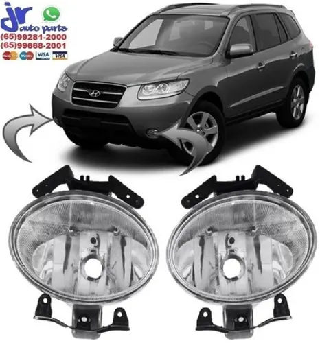 Par Farol de Milha Hyundai Santa Fé 2007 2008 2009 2010 Auxiliar Neblina