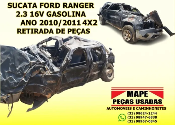 Sucata Ford Ranger 2.3 16v gasolina ano 2010/2011 4x2