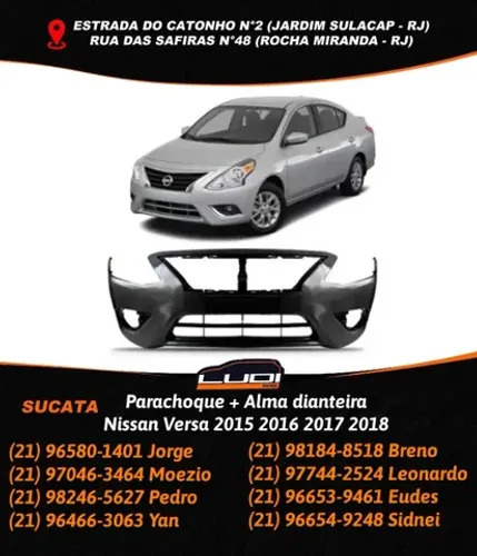 Para-choque + Alma dianteira Nissan Versa 2015 à 2018