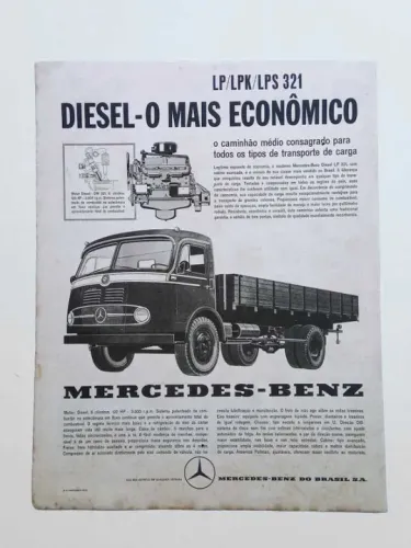 Caminhão e ônibus Mercedes Benz - Propaganda original de revista de época