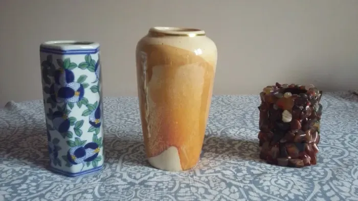 Lote com 03 Vasos Pequenos Porcelana - Vintage