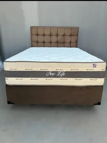 Cama casal completa colchão bem alto