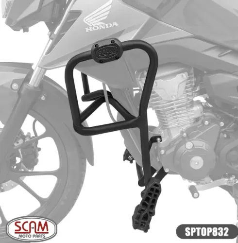 SCAM PROTETOR MOTOR CARENAGEM COM PEDALEIRA CG160 2025 SPTOP832
