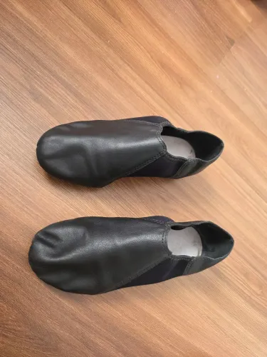 Sapatilha/Botinha de Jazz em Couro Legítimo e Neoprene