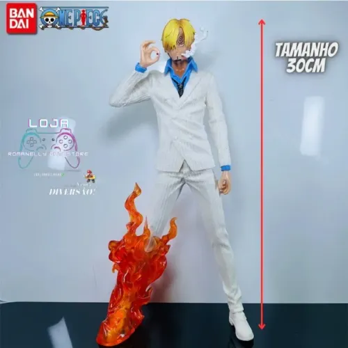 Action Figure Sanji 30cm Terno Branco One Piece NOVO - Aceitamos OLXPAY e Fazemos Envio