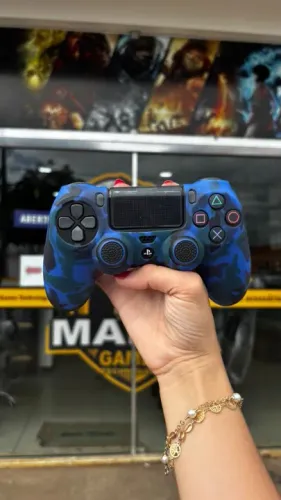 Controle PS4 camuflado azul