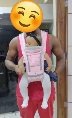 Canguru Bebê Ergonômico 12 Posições Assento Hiper Set Rosa
