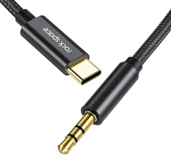  Cabo de Audio P2 P/ Usb-C Tipo-c Aux 3,5mm Rock Space CA10 Universal Todas Marcas