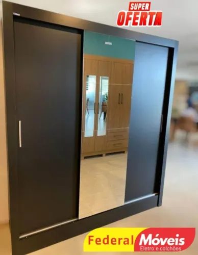 Guarda Roupa com 3 Portas de correr e 3 Gavetas - Novo e Super Versátil!