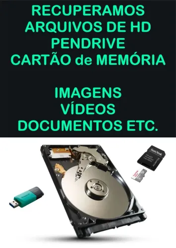 Recuperação de Arquivos do HD - Pendrive - Cartão de Memória 