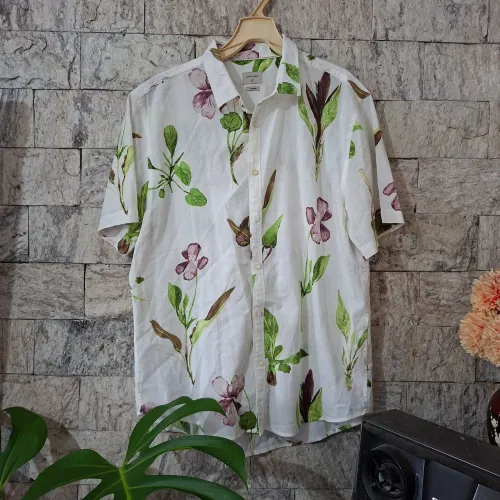 Camisa Linho Estampada Marfinno Renner