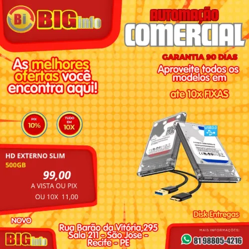 HD Externo 500gb - SATA - 2.5 Usb 3.0 Slim - Para Notebook Ps4 Xbox One Pc