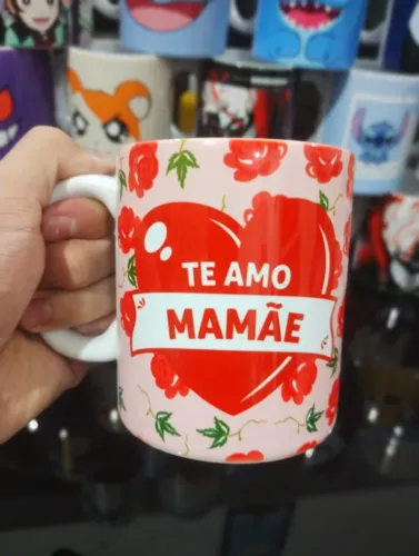 Dia das Mães - Caneca de Porcelana - Personalizada Mamãe Presente NerdDog Store