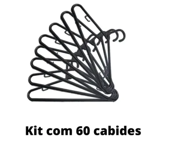 60 Cabides Pretos Para Loja Premium Para Atacado Roupa