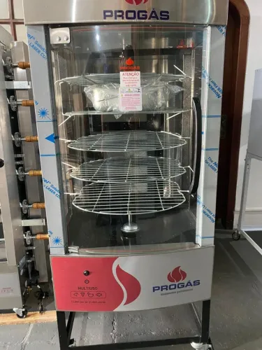 NZ. Máquina de assar frango e carne 5 grelhas giratórias 70kg PROGÁS 