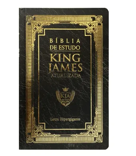 biblia de estudo king james preta gold capa dura