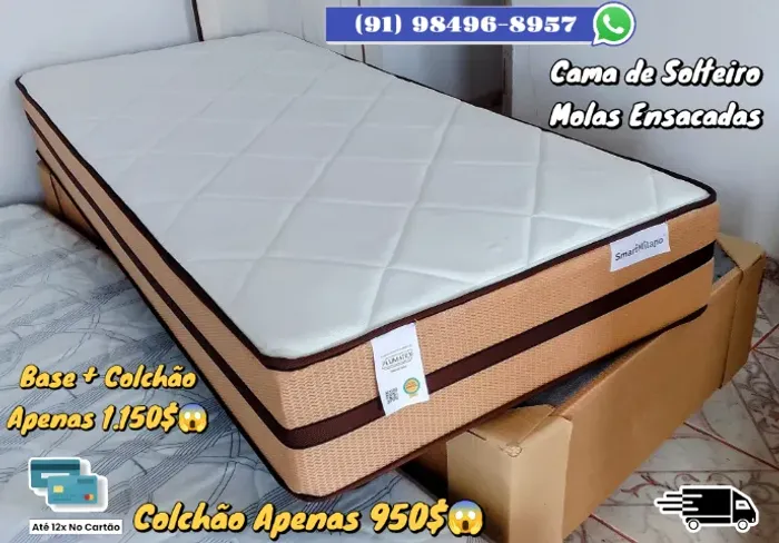 COLCHÃO DE SOLTEIRO DE MOLAS ENSACADAS 