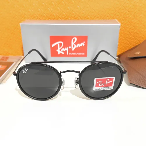 Óculos de sol Ray ban Redondo preto unissex novo