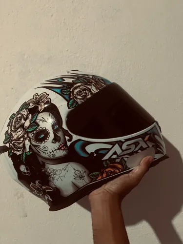Capacete Asx Eagle Catrina Branco Brilho + Viseira Fumê Tamanho do capacete 58