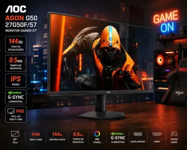 Monitor Gamer AOC AGON G50 27" 144Hz 0,5ms IPS