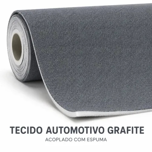 Tecido Automotivo Cinza-Escuro Mesclado com Espuma Acoplada
