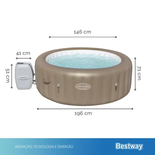 Banheira Ofurô Spa Inflável Palm Springs 916L + Bomba Aquecedora + Capa Bestway