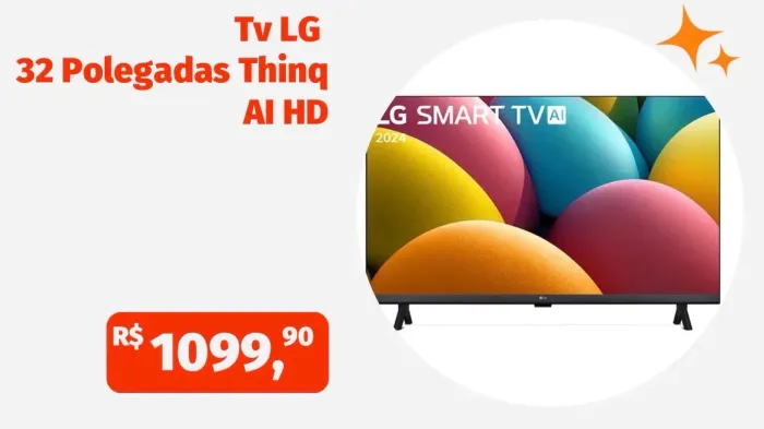 TV LG 32? Smart ThinQ AI HD - Nova - 2024 - Entrega Rápida