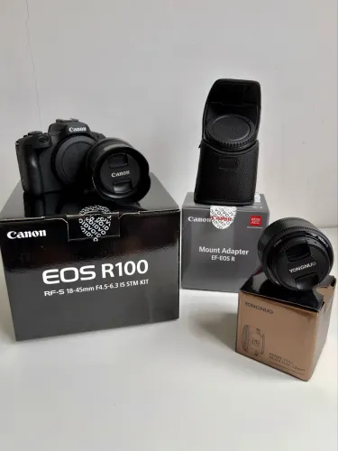 Kit Canon R100 + 2 Lentes + Adaptador Canon EF - EOS R