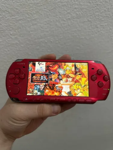 Videogame PSP Vermelho Destravado + Jogos Instalados + Case