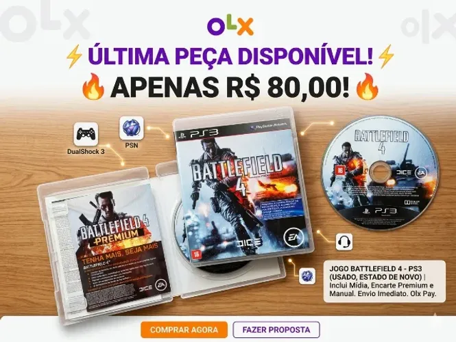 RARO! ÚLTIMO BF4 PS3 - FRETE GRÁTIS