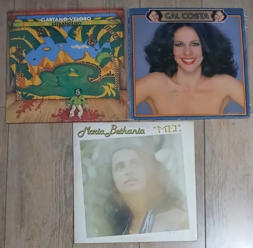 3 Discos de vinil Caetano Veloso, Gal Costa e Maria Bethânia