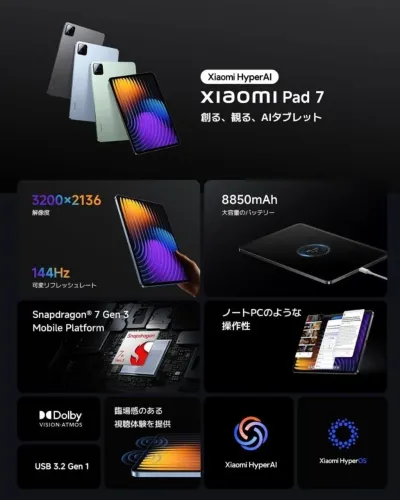 Tablet Xiaomi Pad 7 - 8GB/256GB Azul