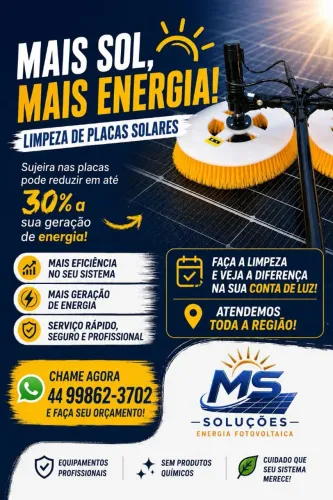 Limpeza de placa solar