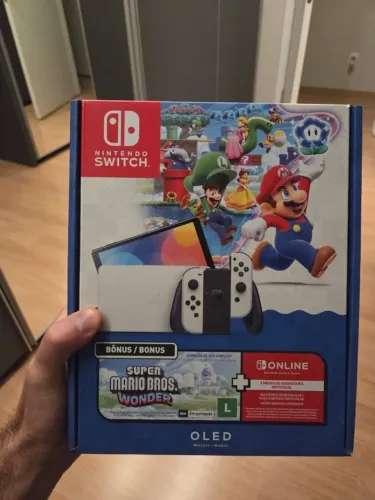 Nintendo Switch OLED + Super Mario Bros. Wonder - Novo Lacrado com NF - Garantia 12 meses