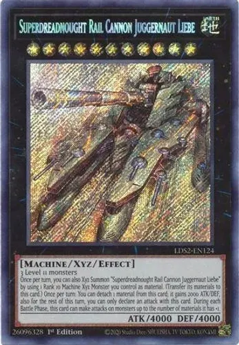 Yugioh!!! Superdreadnought Rail Cannon Juggernaut Liebe LDS2-EN124 Secret Rare