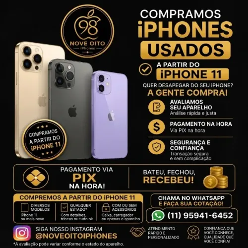 Compro iphones semi novos - Pagamento na hora!