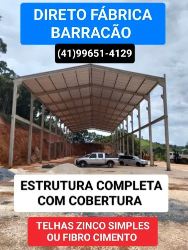 MONTADO SEU TERRENO TODA ESTRUTURA E COBERTURA TELHAS ZINCO SIMPLES OU FIBRO CIMENTO 
