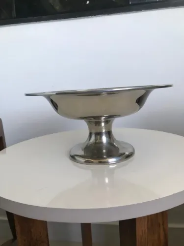 Fruteira grande com pedestal em prata 90