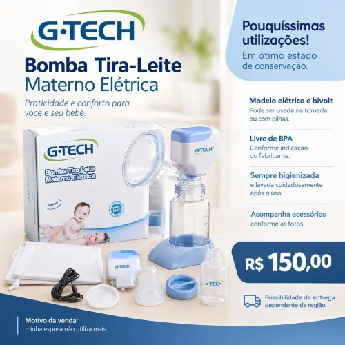 Bomba Tira-Leite Materno Elétrica G-Tech