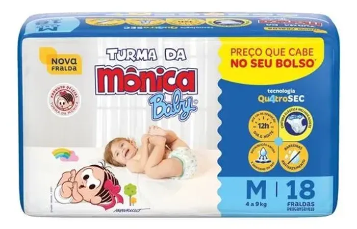 Fralda Turma da Monica Baby M