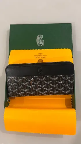 CARTEIRA GOYARD BLACK MATIGNON COURO