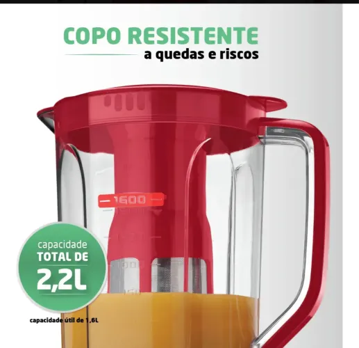 Liquidificador L-99 Turbo Power 2,2l 550w Vermelho - Peça de mostruário excelente estado