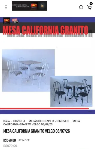 MESA CALIFÓRNIA NO GRANITO