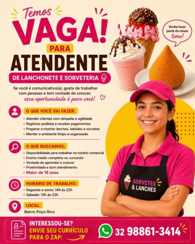 Vaga para atendente