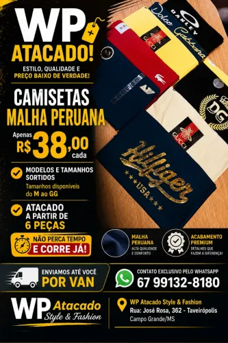 CAMISETAS NO ATACADO